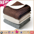 Recycled cable twist knit soft microfiber thick sherpa blanket/Widely used Colorful weave jacquard micro mink blanket for winter